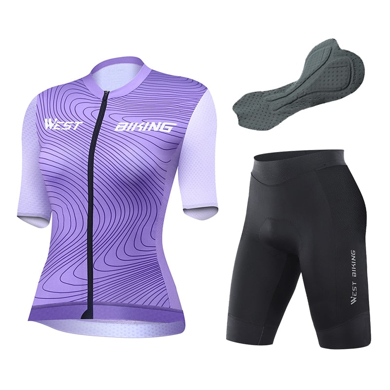 Women's Cycling Jersey Set Summer Anti-UV Mountain Bicycle Clothing Quick-Dry Female Bike Clothes Girl Wear Set