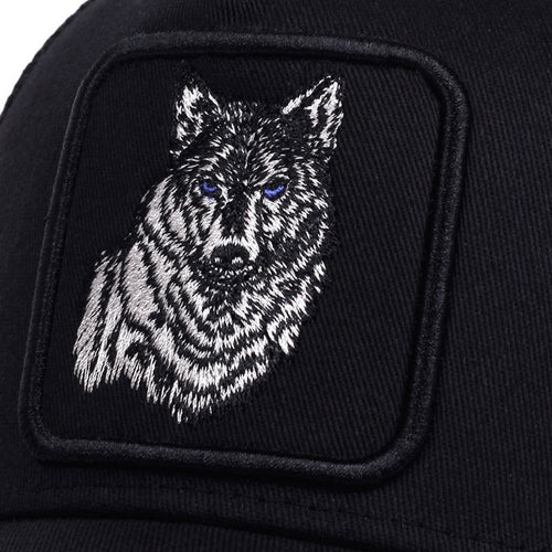 Load image into Gallery viewer, Wolf embroidered baseball cap truck driver hat
