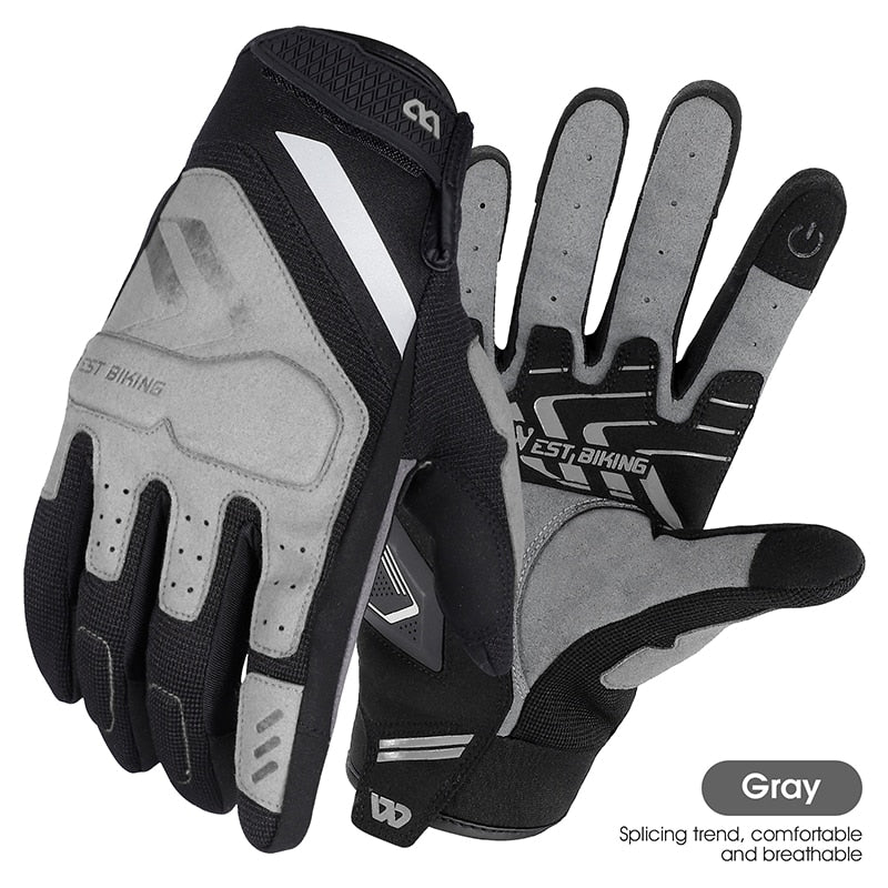 Motorcycle Cycling Gloves Shockproof Full Finger Bike Gloves Touch Screen Sport Gloves Men Women MTB Bicycle Gloves