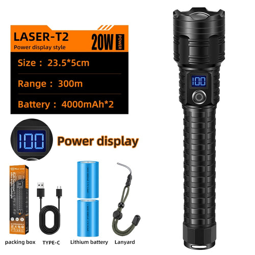 Load image into Gallery viewer, Tactical Flashlight Camping Hiking Telescopic Zoom Highlight Torch Power Bank Outdoor Hunting Survival Safety Hammer
