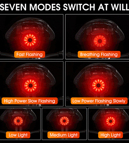 Smart Bicycle Light Auto Brake Sensing MTB Road Bike Rear Light Waterproof LED Flashlight USB Charging Lamp Cycling Taillight