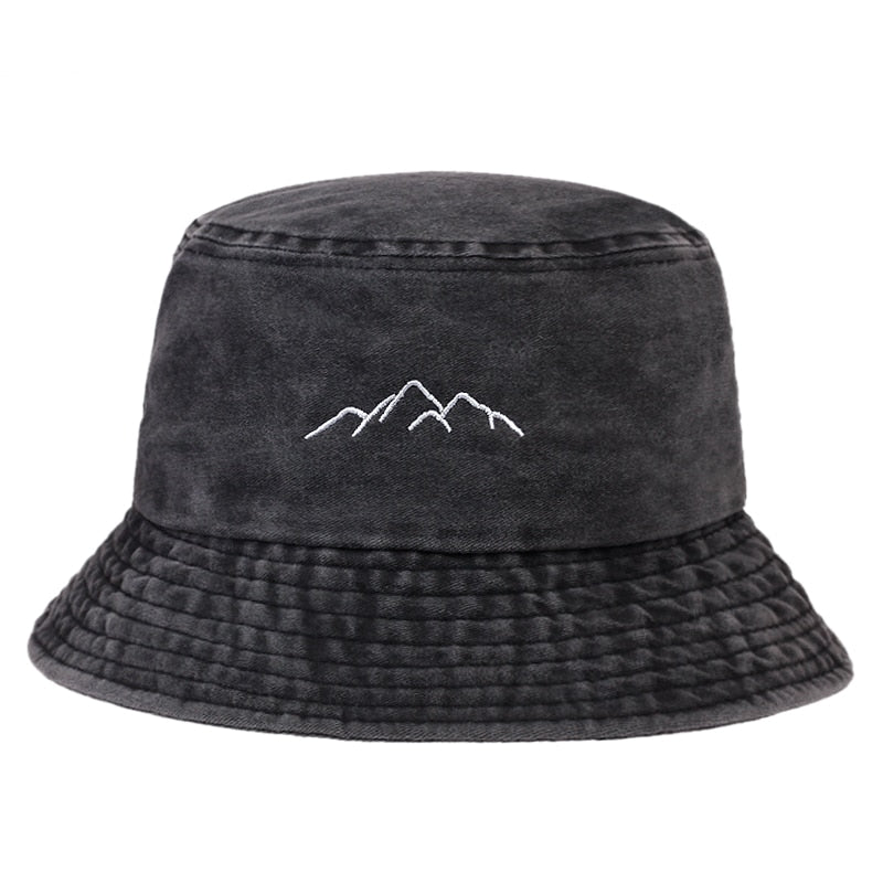Cotton Wild Bucket Hat Mountain Range Printed Bucket Hats Summer Fisherman's Hat Women Men Fisherman Hats Fishing Hats