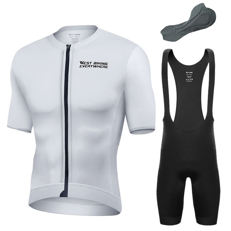 Summer Cycling Jersey Men Short Sleeve Set MTB Bicycle Uniform Clothes Quick-dry Sweatshirt Bib Shorts Suit