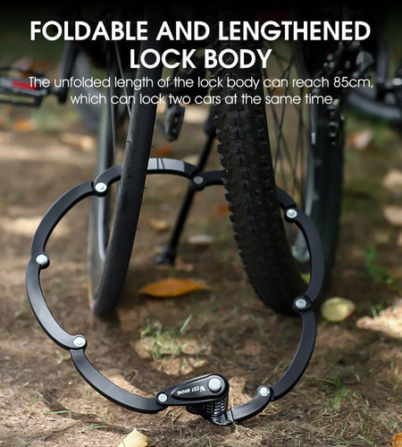 Bicycle Foldable Combination Lock MTB Road Bike Safety Anti-Theft Cycling Accessories Scooter E-Bike Portable Lock
