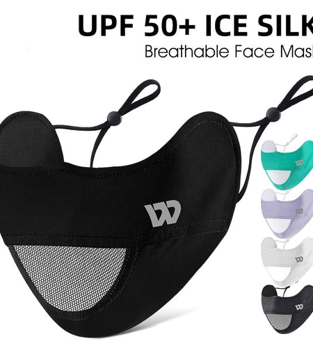 Summer UV Protection Cycling Face Cover Ice Silk Breathable Outdoor Sport Scarf Men Women Adjustable Washable Dustproof Bandana