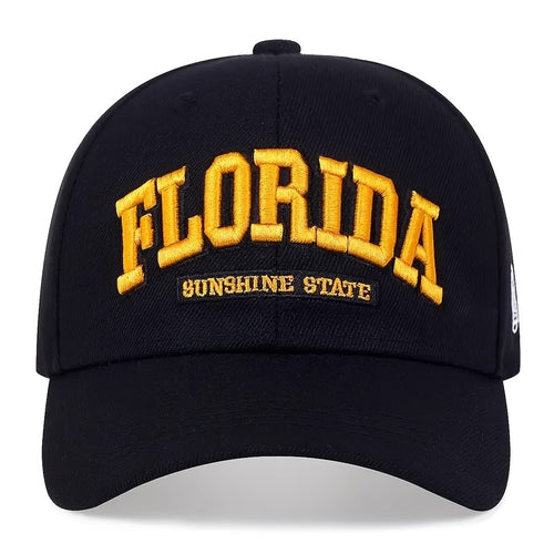 Load image into Gallery viewer, FLORIDA baseball Cap Letter embroidered Cotton Snapback Hat Men Women Trucker Caps Spring Summer outdoor Sun Hats
