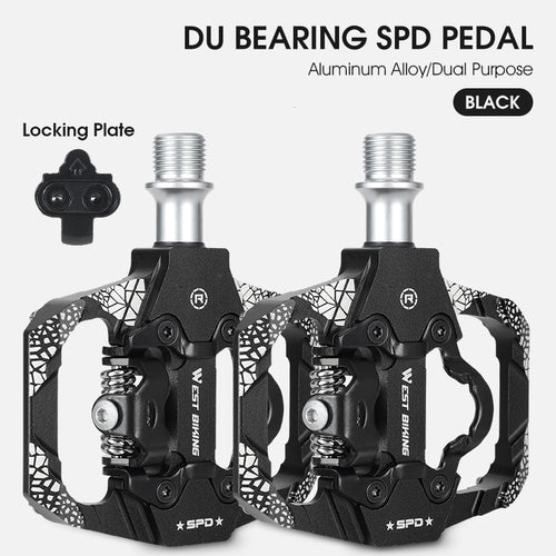 Load image into Gallery viewer, Bicycle Lock Pedal 2 In 1 With Free Cleat For SPD System MTB Road Bike Pedals Anti-slip Bearing Cycling Accessories
