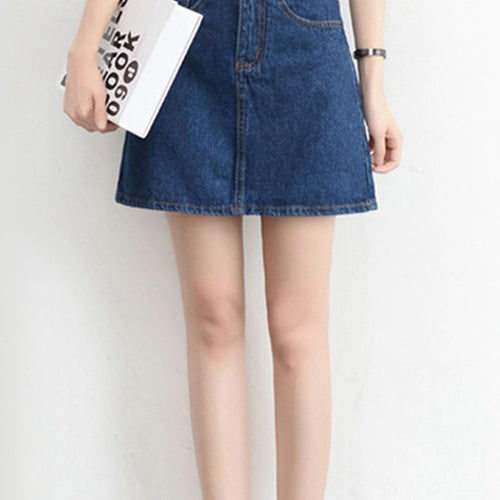 Load image into Gallery viewer, Sexy Women Denim Mini Skirt Fashion Summer High Waist Korean Black Skirt Blue Package Hip Jeans Harajuku Cotton S-3XL
