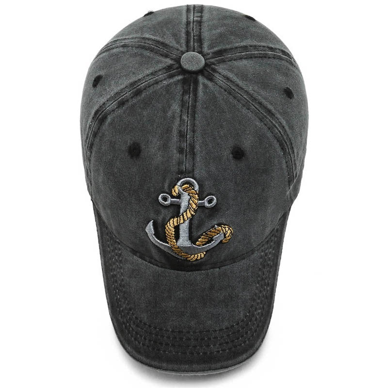 Cool Women Men Cotton Washed Baseball Cap Anchor Embroidery Four Season Outdoor Vintag Visor Casual Cap Hat For Women Men