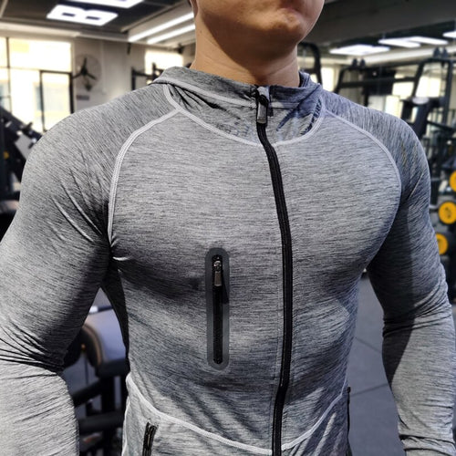 Load image into Gallery viewer, Hooded Fitness Sport Jacket Men Quick Dry Running Coat Zipper Hoody Sweatshirt Sportswear Gym Hoodies Training Clothing
