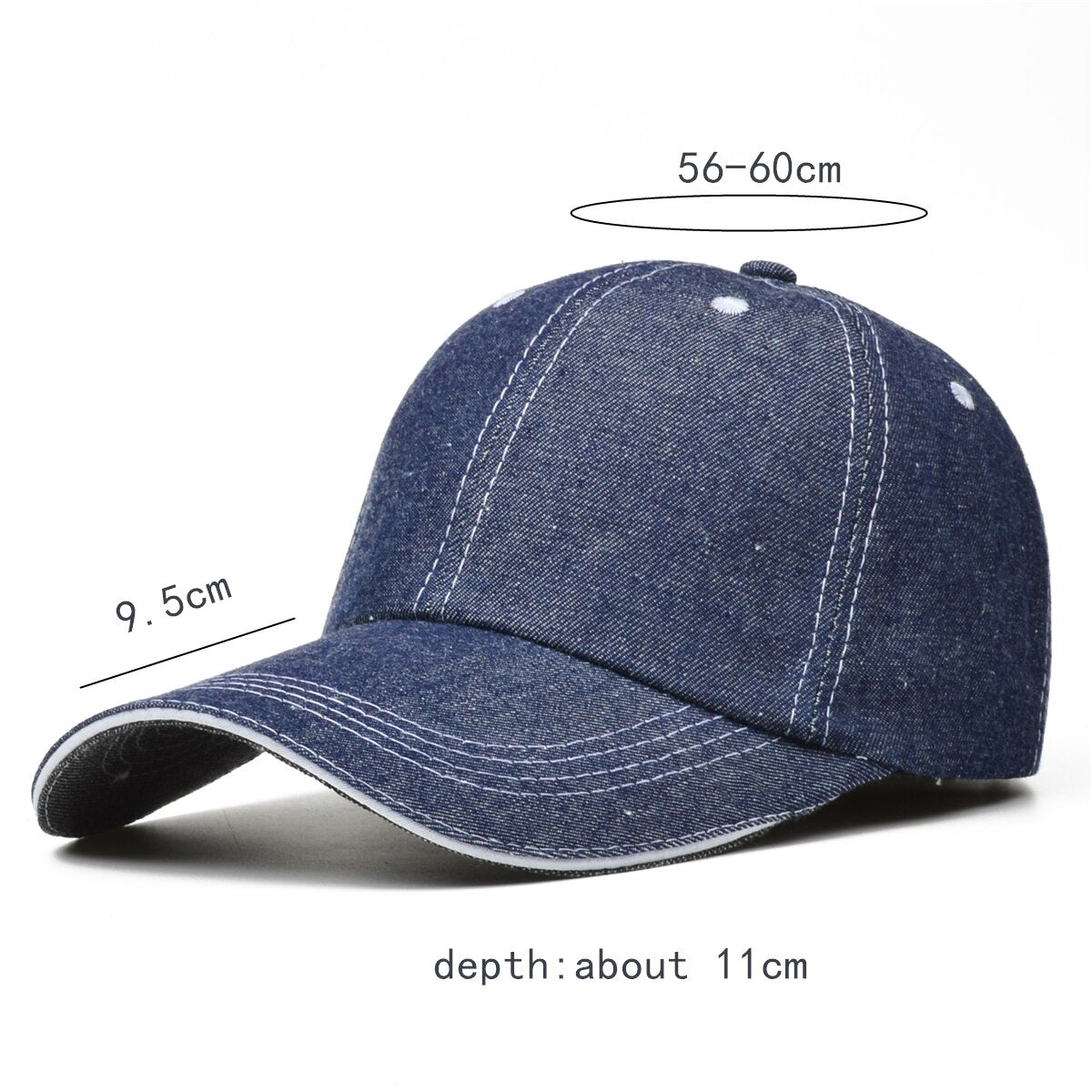 Solid Denim Baseball Cap For Men Women Casual Long Brim Sun Trucker Hat Snapback Summer Breathable Dad Caps Bone