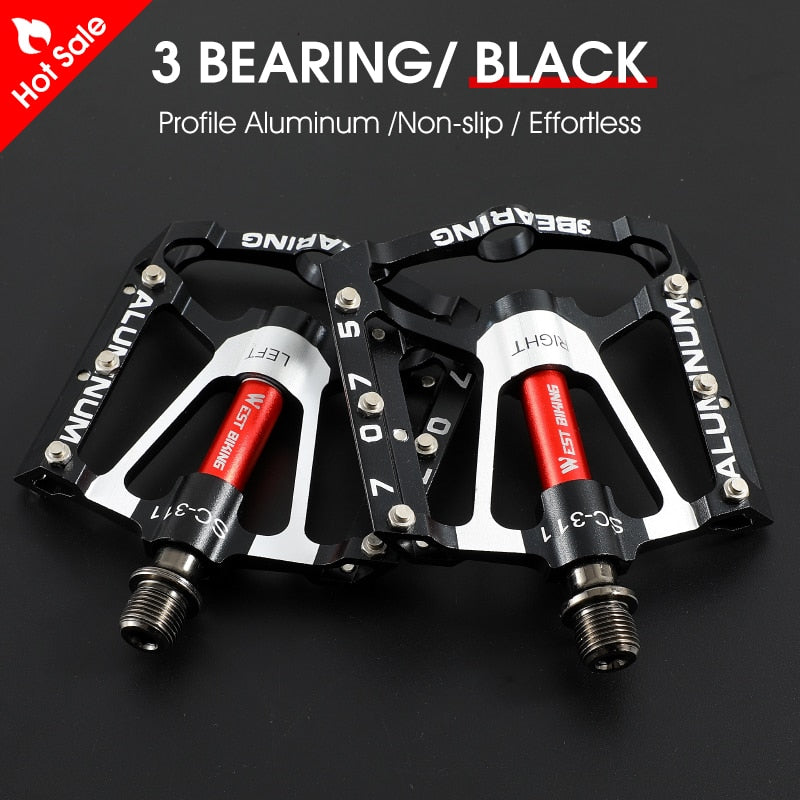 3 Bearings Bicycle Pedals Ultralight Anti-slip CNC BMX MTB Road Bike Pedal Cycling Sealed Bearing Bike Pedals