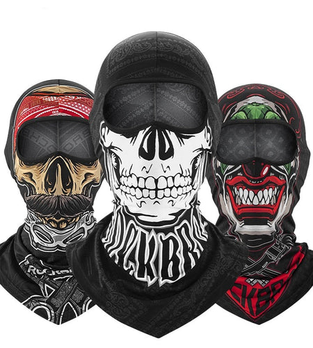Bike Scarf Mask Skull Print Moto Full Face Mask Balaclava Helmet Liner Breathable Cool Mask Training HeadScarf