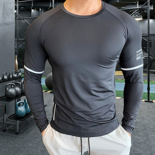 Load image into Gallery viewer, Men Compression T-shirt Gym Fitness Sport Tight Running Sweatshirt Jogging Workout Sportswear Long Sleeve Elastic Tops RashGuard
