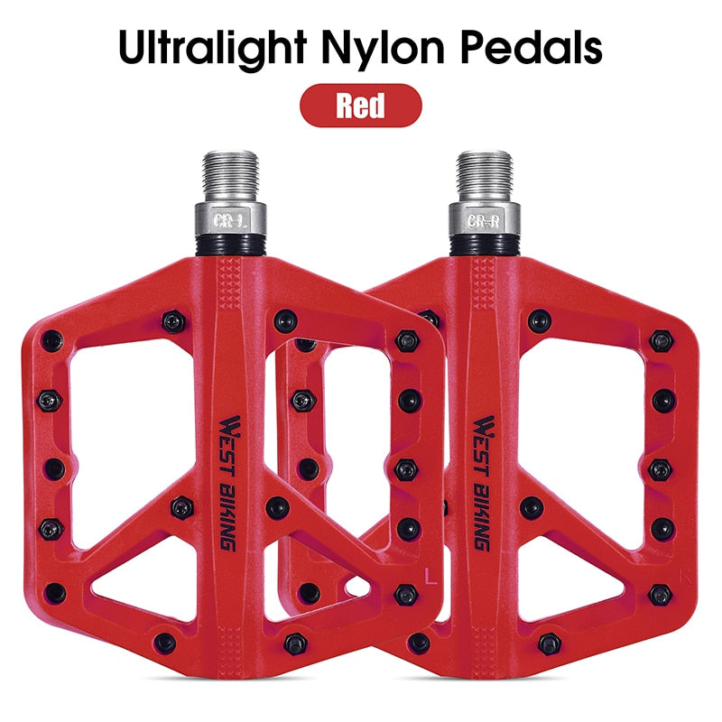 2 Sealed Bearings Bicycle Pedals Nylon Road Bmx Mtb Pedals Ultralight Non-Slip Waterproof Bike Pedals Accessories
