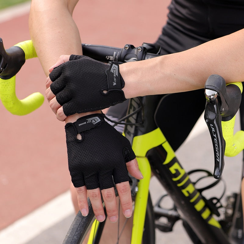 Half Finger Cycling Gloves Anti Slip Motorcycle MTB Road Bike Gloves Men Sport Fitness Bicycle Fingerless Gloves