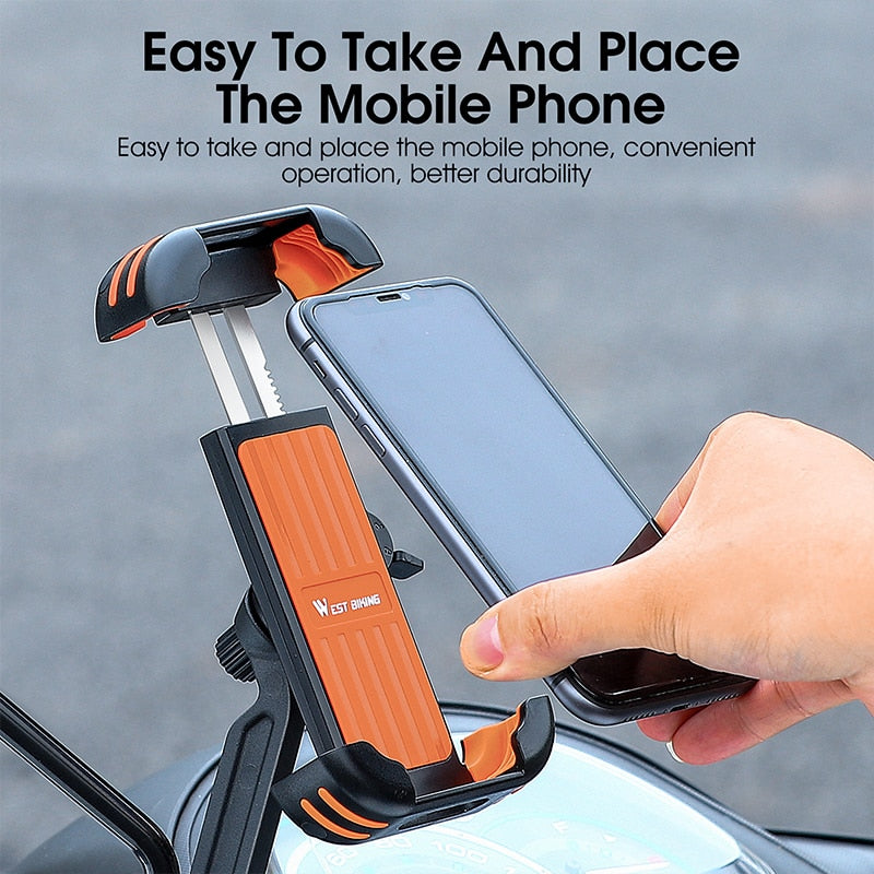 Motorcycle Phone Holder 360° Adjustable Bike Phone Support Electric Scooter Smartphones Bracket Gps 4.5-7.5 Inch