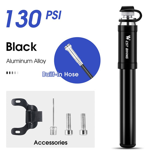 Load image into Gallery viewer, Portable Bicycle Pump High Pressure With Hose MTB Mountain Road Bike Schrader Presta Valve Alloy Cycling Inflator
