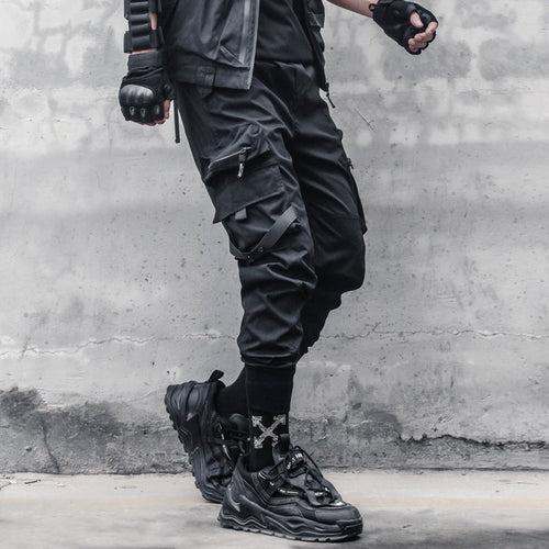 Load image into Gallery viewer, Tactical Functional Cargo Pants Joggers Men Multiple Pockets Trousers Autumn Hip Hop Streetwear Harem Pant Black
