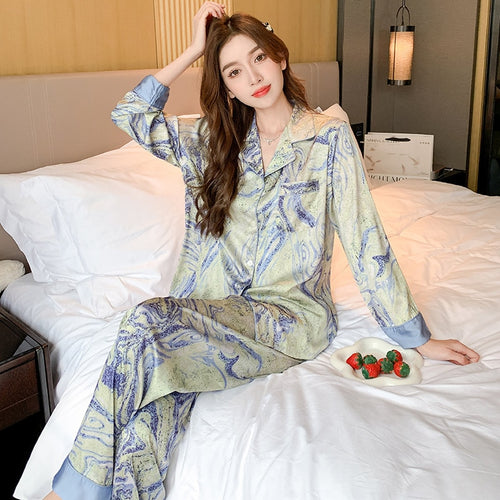 Load image into Gallery viewer, High Quality Women&#39;s Pajamas Set Beautiful Brilliant Galaxy Print Sleepwear Casual Homewear Nightwear Femme Petite New
