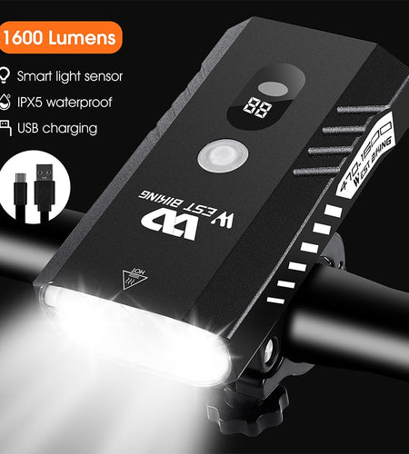 Rainproof Bike Light Front Lamp USB Rechargeable MTB Road Bicycle Cycling Headlight LED Flashlight Bike Accessories