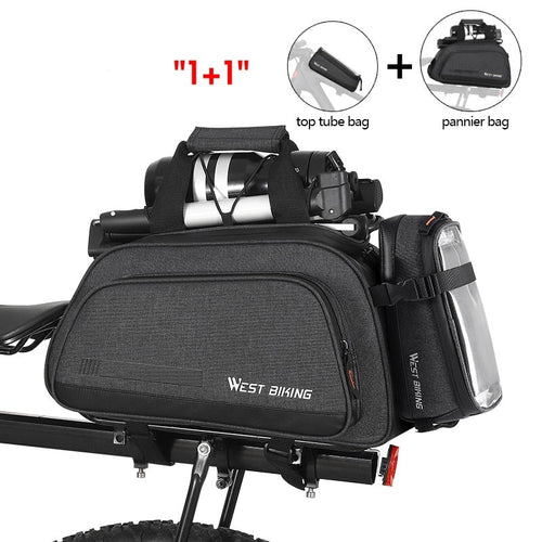 Load image into Gallery viewer, 2 in 1 Bicycle Bag 10L Large Capacity Insulated Trunk Bag + 1.5L Touch Screen Phone Bag MTB Bike Cycling Pannier
