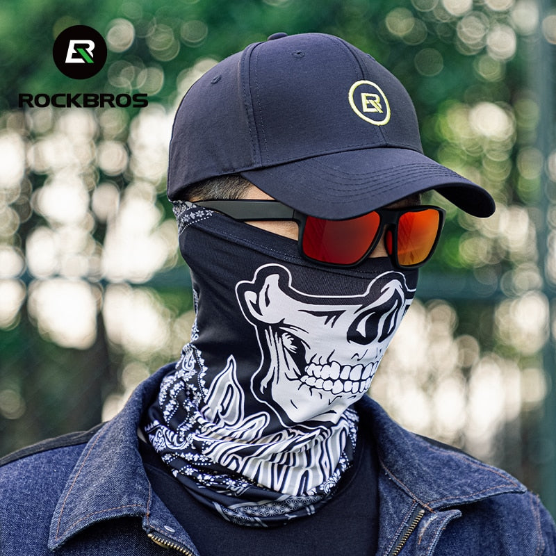 Full Face Mask Skull Print Scarf Bike Sun UV Protection Mask Helmet Cosplay Scarf Headband Balaclava Outdoor Scarf