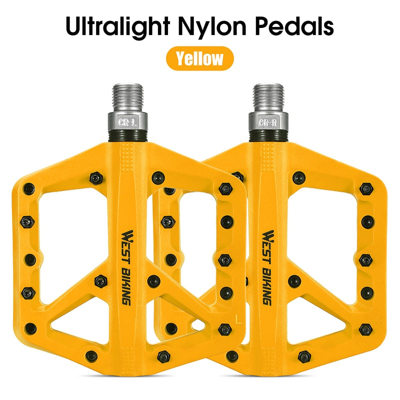 2 Sealed Bearings Bicycle Pedals Nylon Road Bmx Mtb Pedals Ultralight Non-Slip Waterproof Bike Pedals Accessories