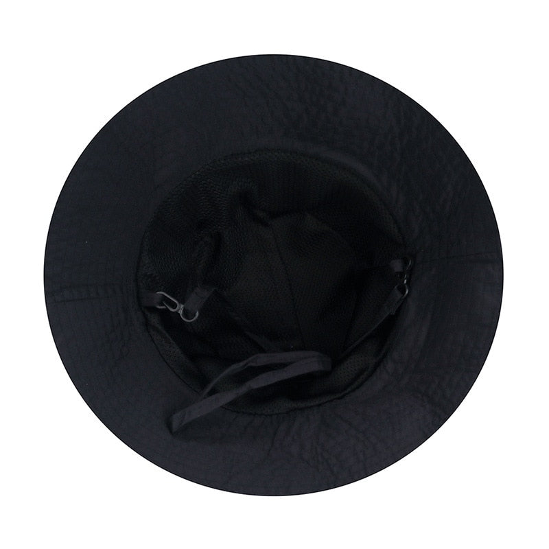 Summer Solid Bucket Hat for Women Men Outdoor Jungle Quick Dry Polyester Fisherman's Cap  Sun Protection Folded Hats