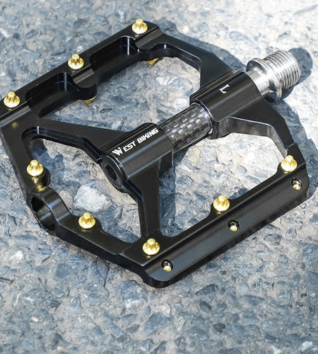 Ultralight MTB Aluminum Pedals 3 Bearings Bicycle Flat Pedals Cr-Mo Shaft Carbon Fiber Tube BMX Road Bike Pedals