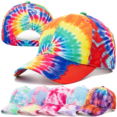 Load image into Gallery viewer, Outdoor Casual Tie Dye Caps For Women Rainbow Colorful Baseball Cap Female Fashion Streetwear Summer Hat
