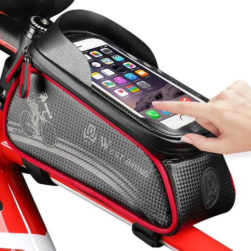 Load image into Gallery viewer, Bicycle Bag Cycling Top Front Tube Frame Bag Waterproof 6.5 Inches Touch Screen Phone Case Storage MTB Road Bike Bag
