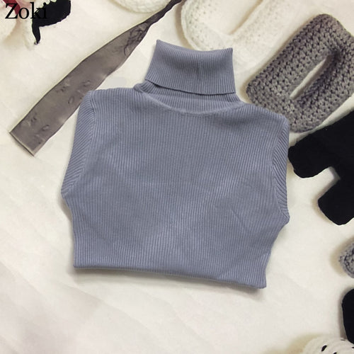 Load image into Gallery viewer, Soft Women Turtleneck Sweater Autumn Long Sleeve Elastic Female Knitted Jumper Casual Pullover Slim Winter Basic Tops
