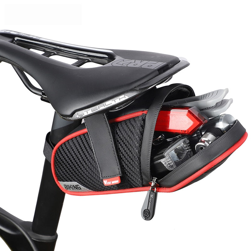 Waterproof Bicycle Saddle Bag MTB Road Bike Saddlebags Reflective Striped Bicycle Tool Holder Bag MTB Accessories