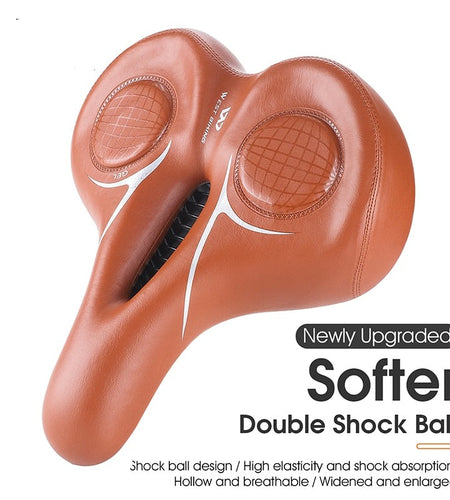 Retro Bicycle Saddle PU Leather Ergonomic Widen Thicken Cycling Saddle Soft GEL Sponge MTB Road Bike Vintage Seat