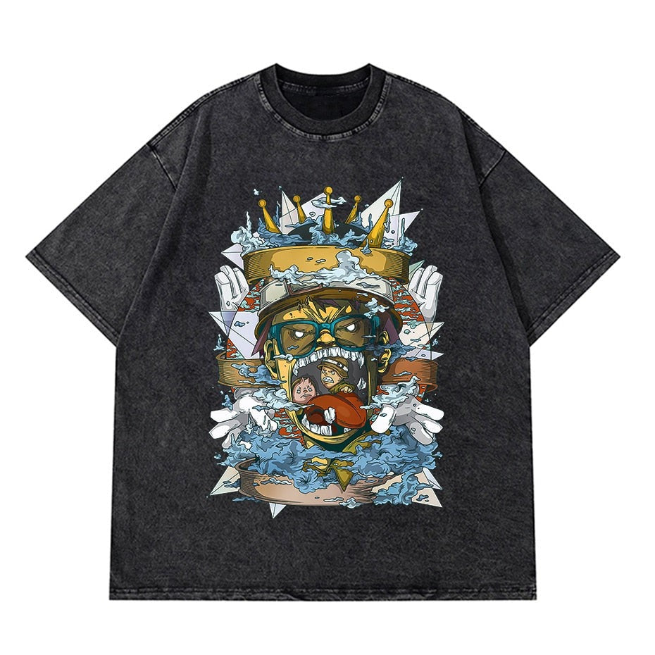 Vintage Washed Tshirts T Shirt Harajuku Oversize Tee Cotton fashion Streetwear unisex top a88