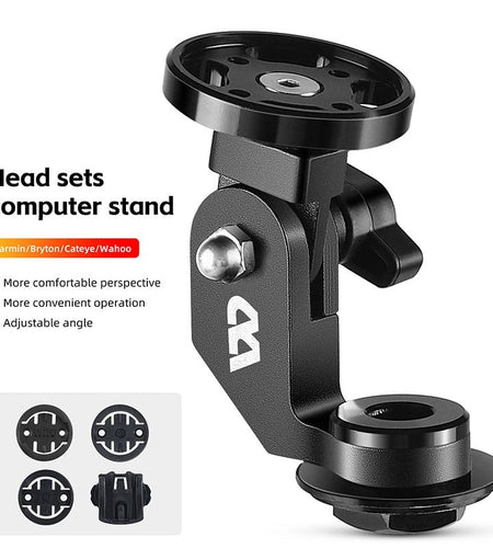 MTB Stem Mount Cycling Computer Bracket Aluminum Alloy 180 Adjustment Cartridge Head Sets Speedometer Garmin Adapter