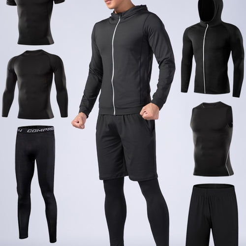 Load image into Gallery viewer, Gym Compression Men&#39;s Sportswear Jogging Tights Tracksuit Suits Sportsman Fitness Sport Suit Running Sports Wear Set Man Clothes
