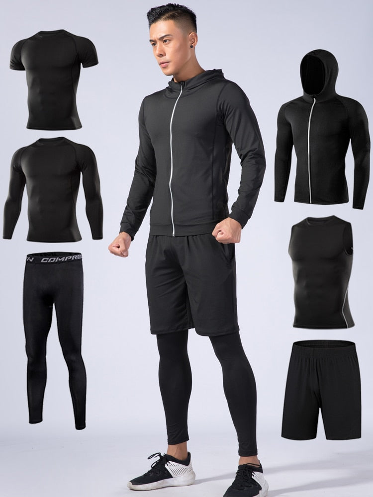 Gym Compression Men's Sportswear Jogging Tights Tracksuit Suits Sportsman Fitness Sport Suit Running Sports Wear Set Man Clothes