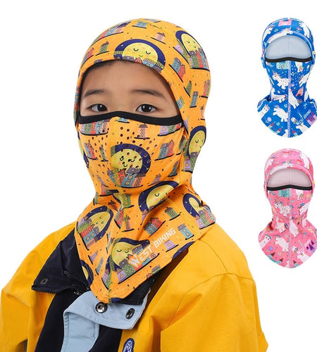 Winter Warm Boy Girl Hood Cap Soft Fleece Children Bike Balaclava Sport Scarf Neck Warmer Ski Full Face Cover