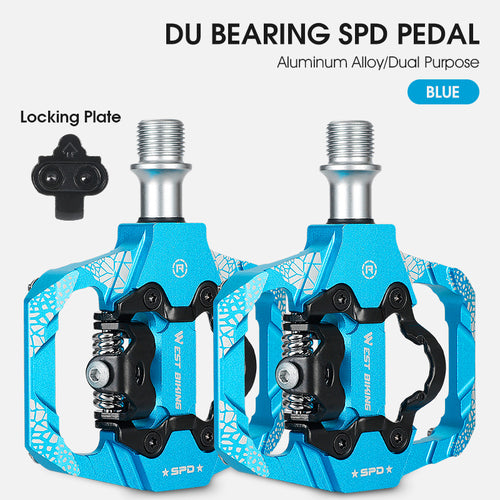 Load image into Gallery viewer, Bicycle Lock Pedal 2 In 1 With Free Cleat For SPD System MTB Road Bike Pedals Anti-slip Bearing Cycling Accessories
