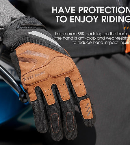 Motorcycle Cycling Gloves Shockproof Full Finger Bike Gloves Touch Screen Sport Gloves Men Women MTB Bicycle Gloves