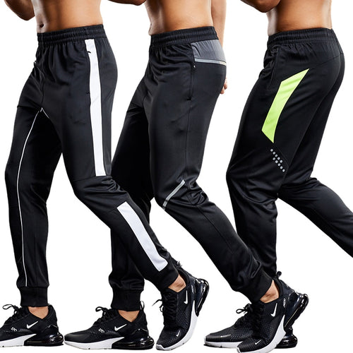 Load image into Gallery viewer, Men Running Sport Pants with Zipper Pockets Football Training Joggings Sweatpants Basketball Soccer Trousers Plus Size for Male
