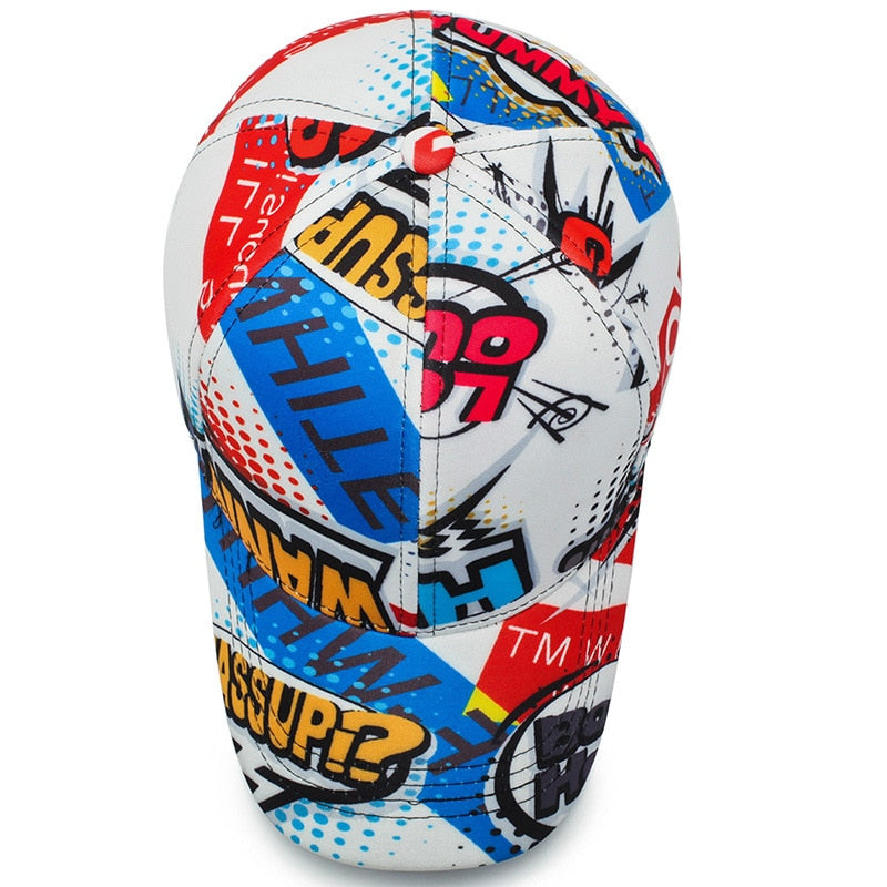Hip Hop Graffiti Baseball Cap Men Women Street Dance Fashion Snapback Hat Print Hiphop Adjustable Kpop Hats Gorras