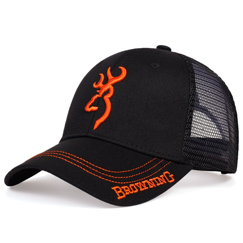 BROWNING embroidery baseball cap men's hip-hop tide hat ladies summer breathable mesh cap outdoor sun hat trucker hats