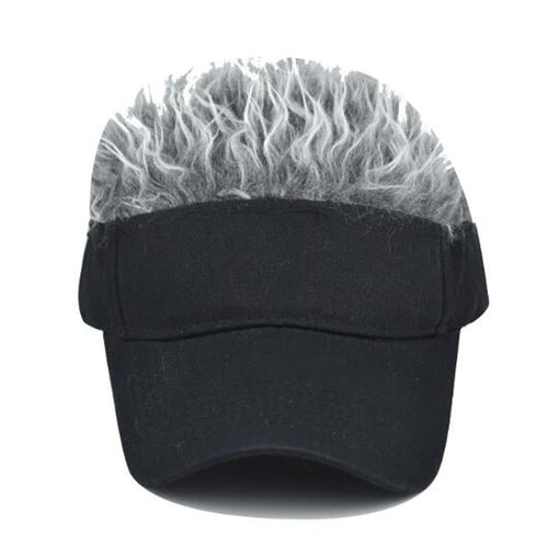 Load image into Gallery viewer, Men Women Casual Concise Sun Shade Adjustable Sun Visor Baseball Cap With Spiky Hairs Wig Baseball Hat With Spiked Wigs
