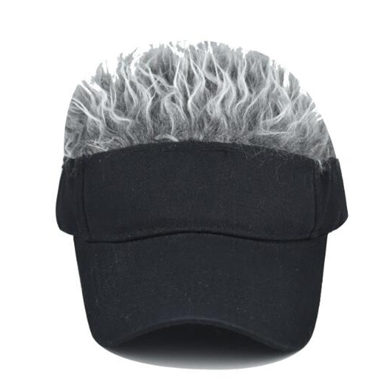 Men Women Casual Concise Sun Shade Adjustable Sun Visor Baseball Cap With Spiky Hairs Wig Baseball Hat With Spiked Wigs