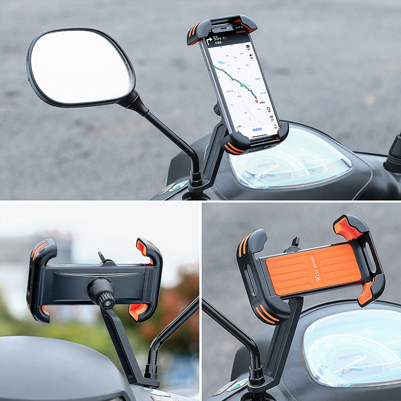 Motorcycle Phone Holder 360° Adjustable Bike Phone Support Electric Scooter Smartphones Bracket Gps 4.5-7.5 Inch