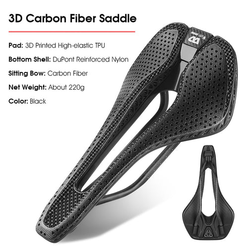 Load image into Gallery viewer, Ultralight Carbon Fiber 3D Printed Bike Saddle Hollow Comfortable Breathable MTB Road Bicycle Triathlon Cycling Race Seat
