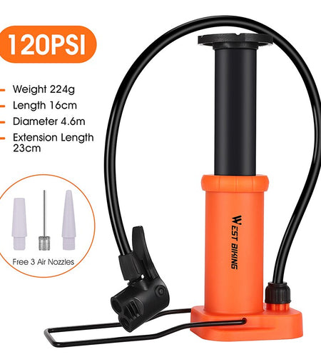 Ultralight Portable Bike Pump MTB Road Bicycle Foot Pump Presta & Schrader Dunlop Valve Cycling Tire Air Inflator